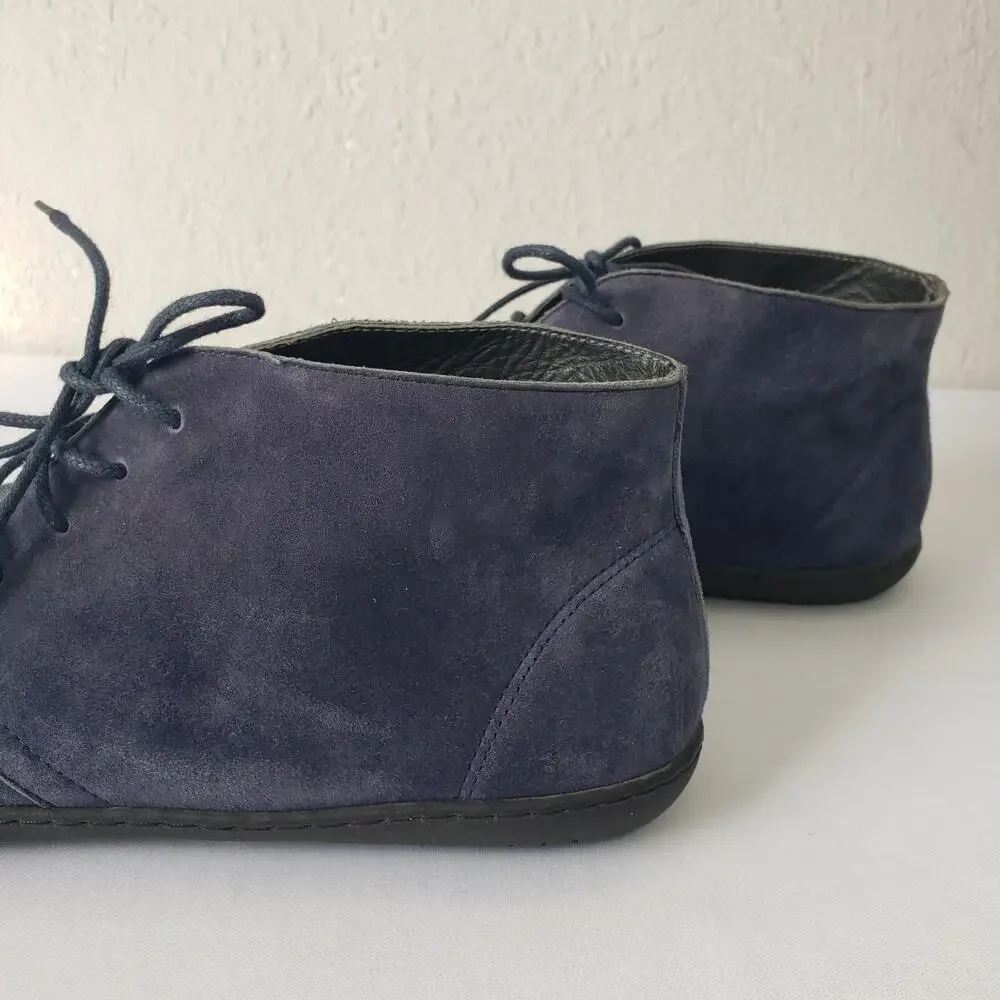 Groundies Milano Urban Barefoot Shoes Boots Size EU 45 US 12 Mens Blue Suede